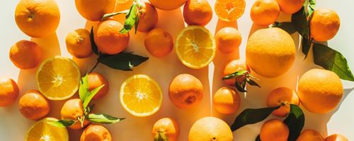 A selection of citrus fruits on a white background