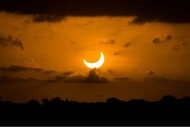 A partial solar eclipse in Brazil