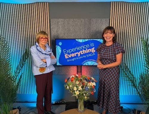 Anne Robinson (left) and Lorraine Kelly (right) in the Experience is Everything podcast studio