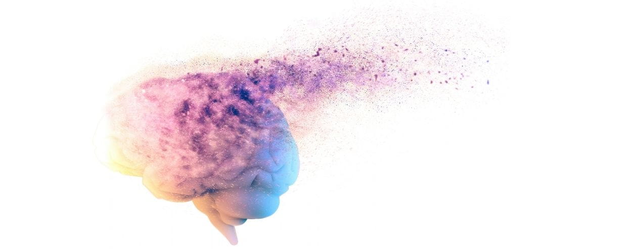 An illustration of a brain slowly fading