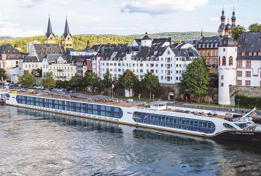 Saga river cruise ship Spirit of Rhine in Koblenz