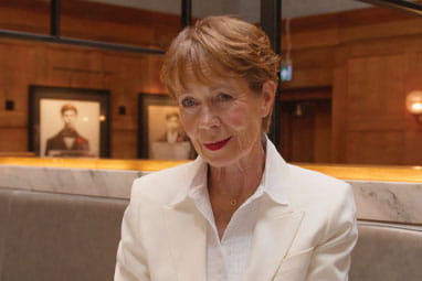 Celia Imrie on set at the photoshoot for Saga Magazine's October '26 cover