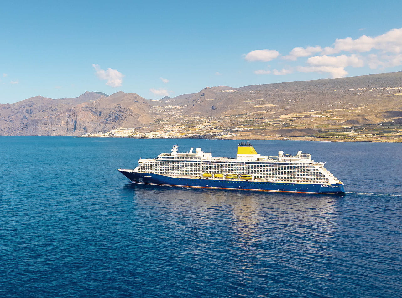 An ocean cruise liner afloat