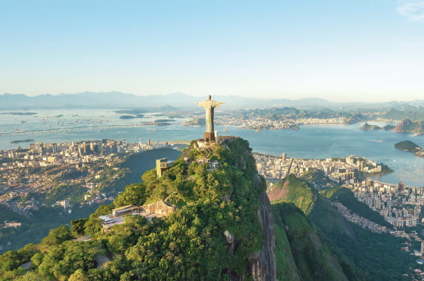 Cristo Redentor, Christ the Redeemer, with Rio de Janeiro in the background
