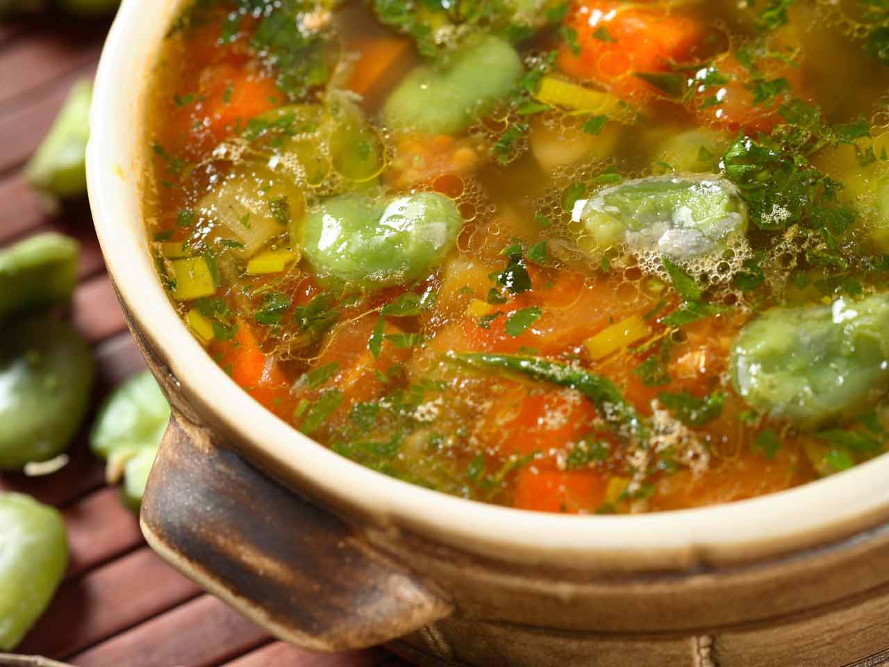 Vegetable and chervil soup