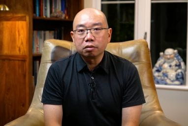 A headshot of Giles Yeo talking about gene therapy