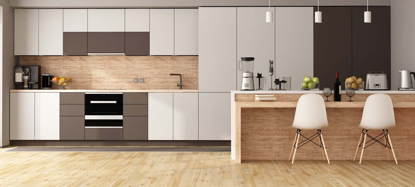 New modern kitchen with breakfast bar