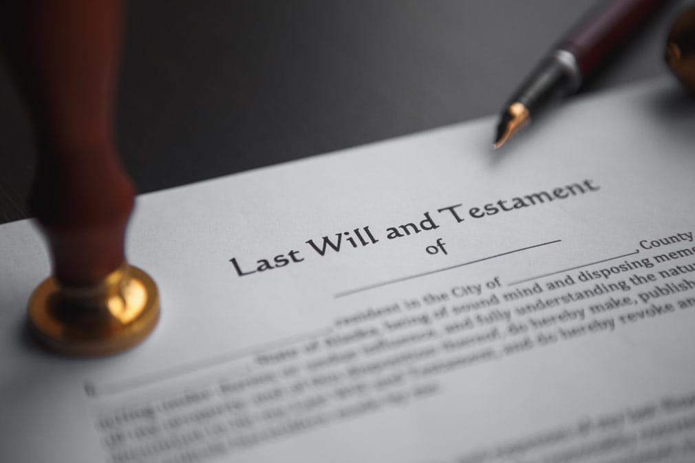 A last will and testament document