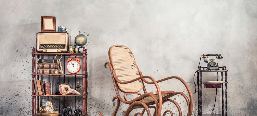 A collection of classic furniture and bric a brac