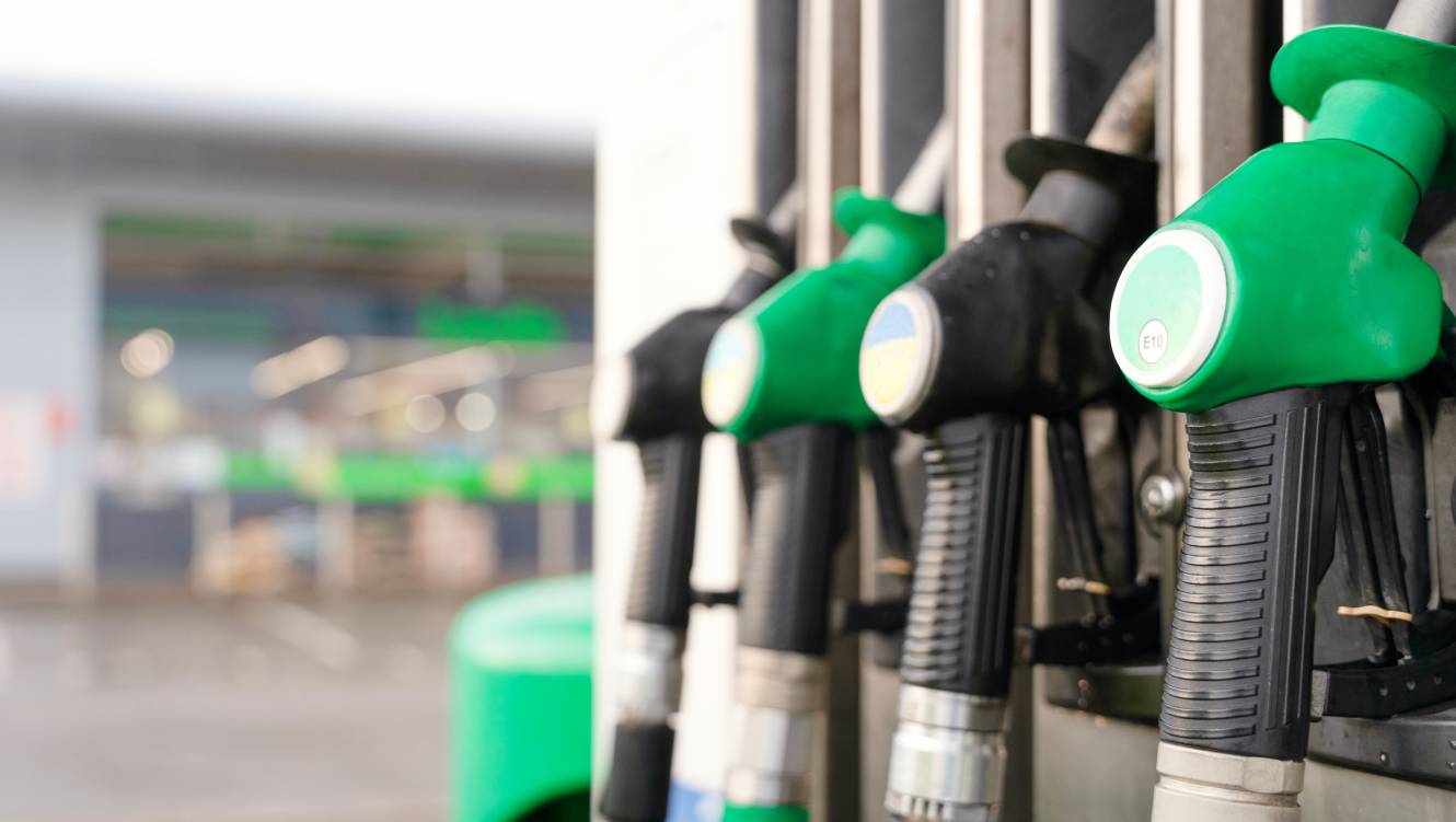 Modern gas station with diesel and petrol nozzles, capturing the essence of fuel supply for everyday travel and convenience